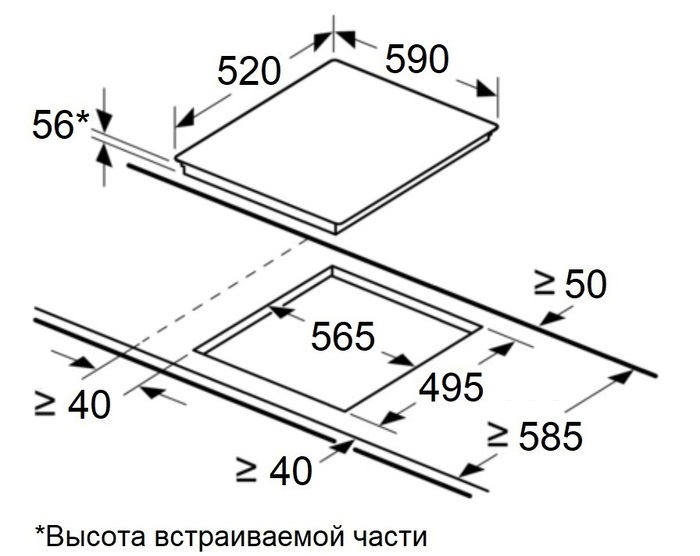 Схема встраивания Maunfeld CVI594SF2DGR